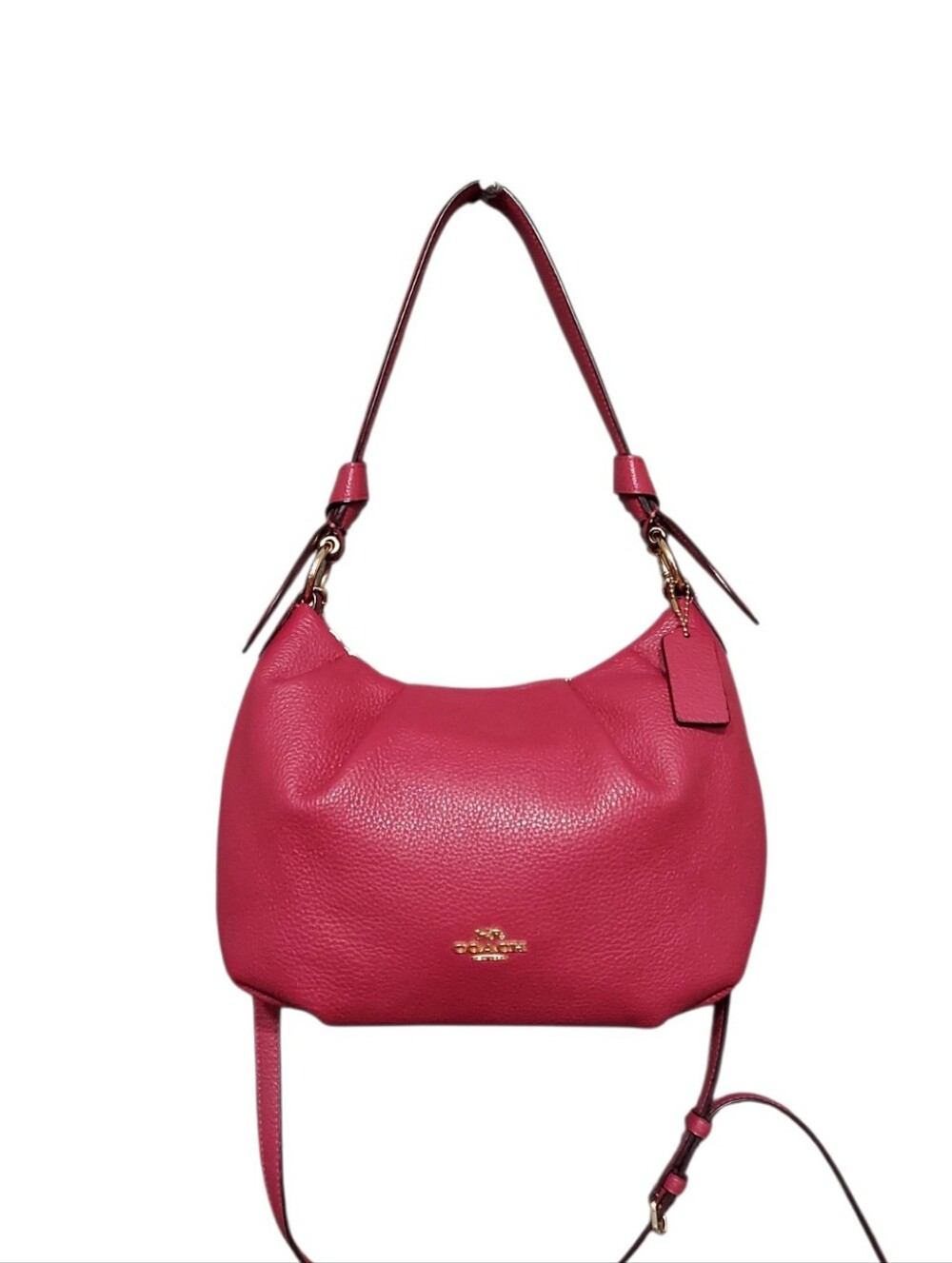 Coach Everly Leather Shoulder Bag Bright Violet W/ Gold Tone HW No. C4068